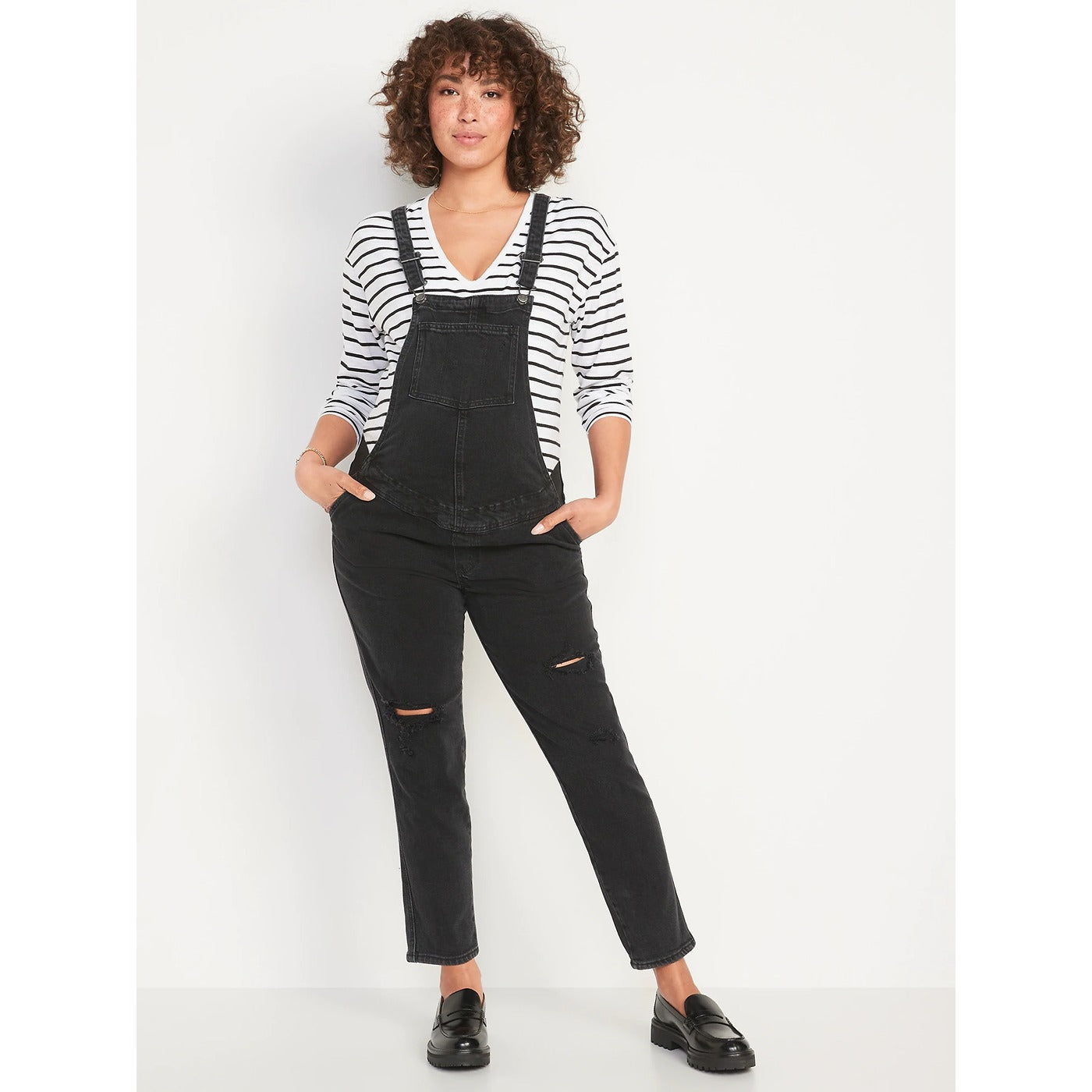 Side-Panel Straight Black-Wash Jean Overalls | Montivo Pakistan