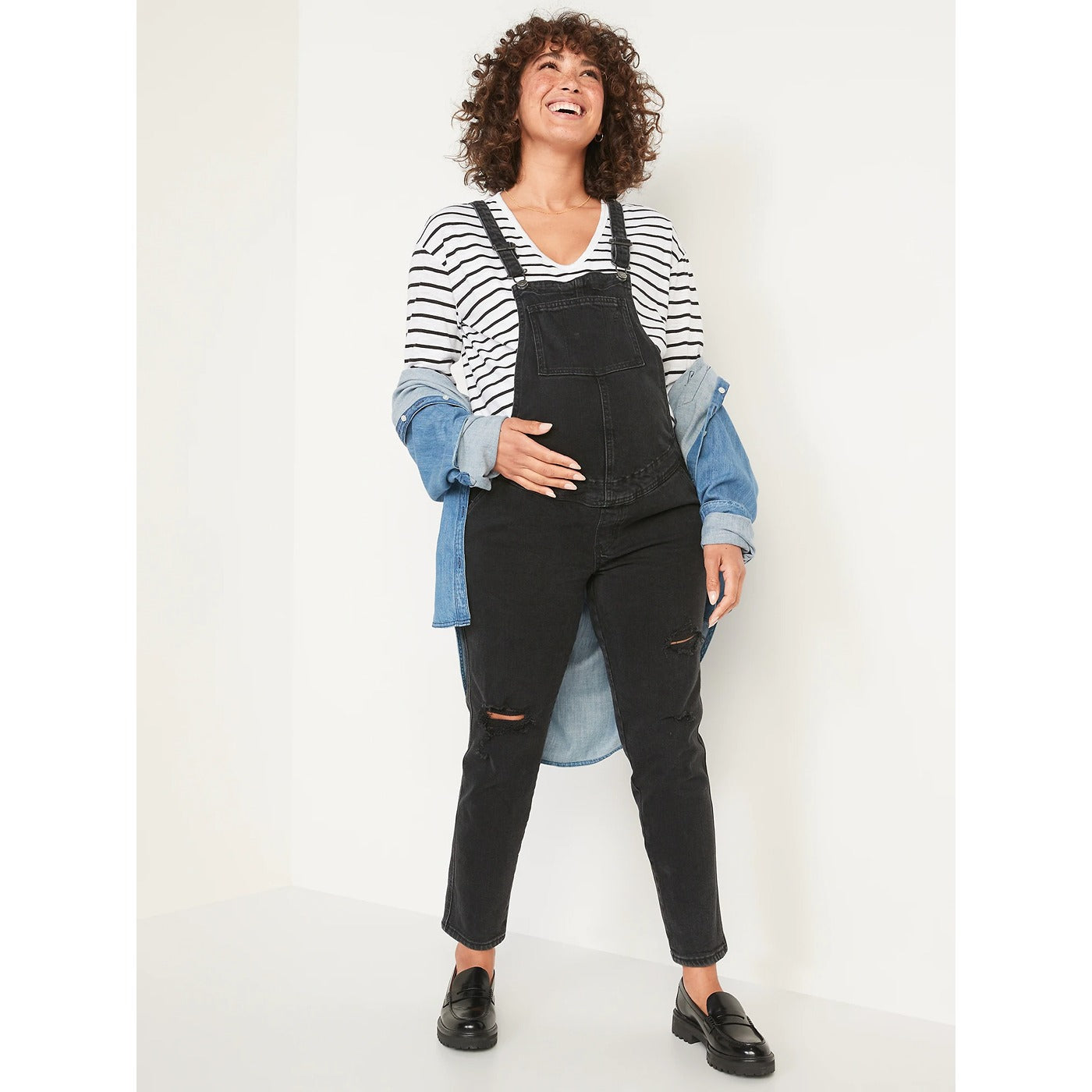 Side-Panel Straight Black-Wash Jean Overalls | Montivo Pakistan