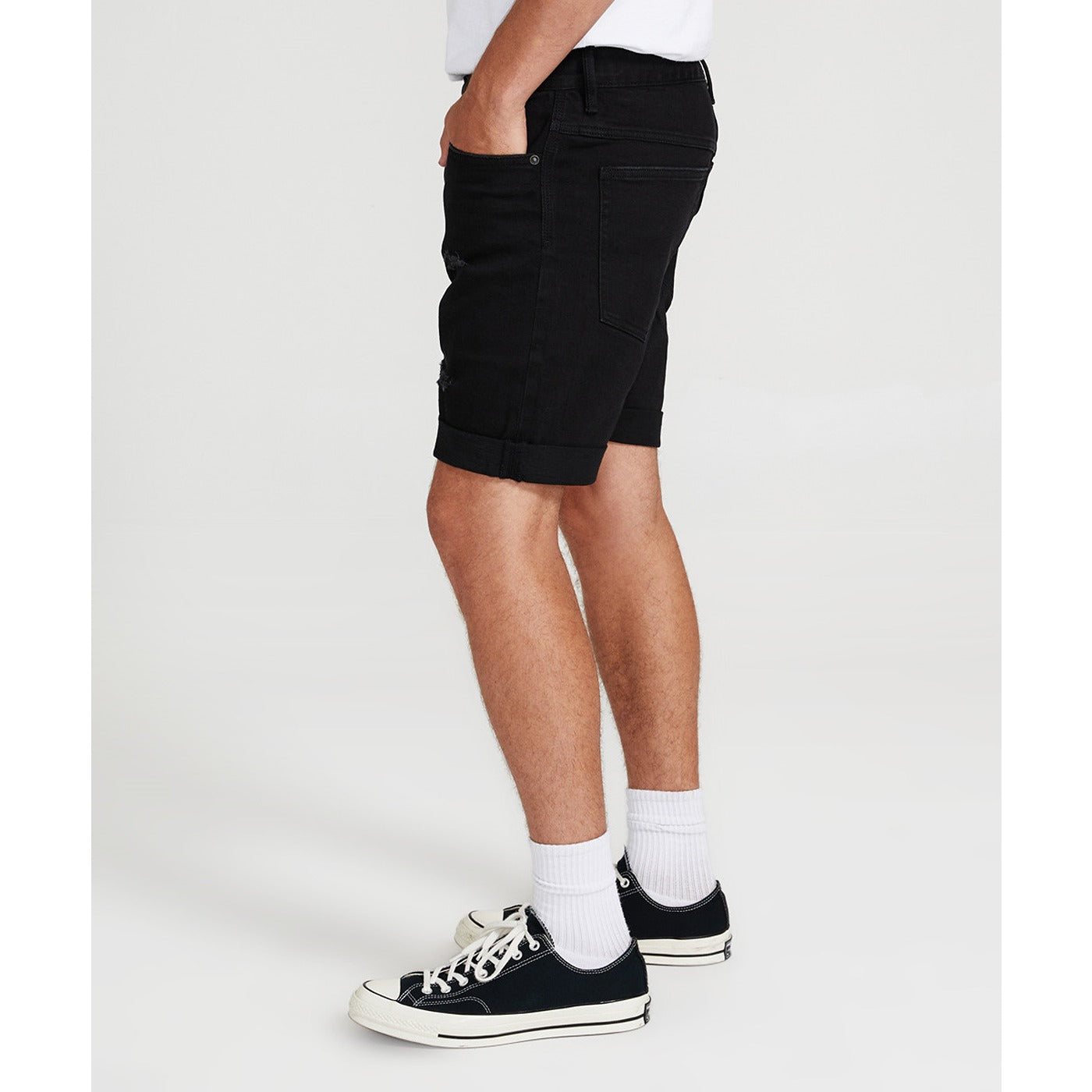 NEUW Mens Black Ripped Shorts | Montivo Pakistan