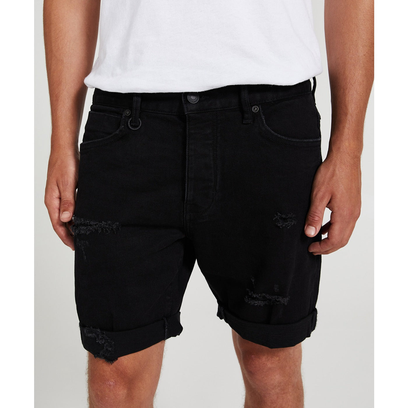 NEUW Mens Black Ripped Shorts | Montivo Pakistan