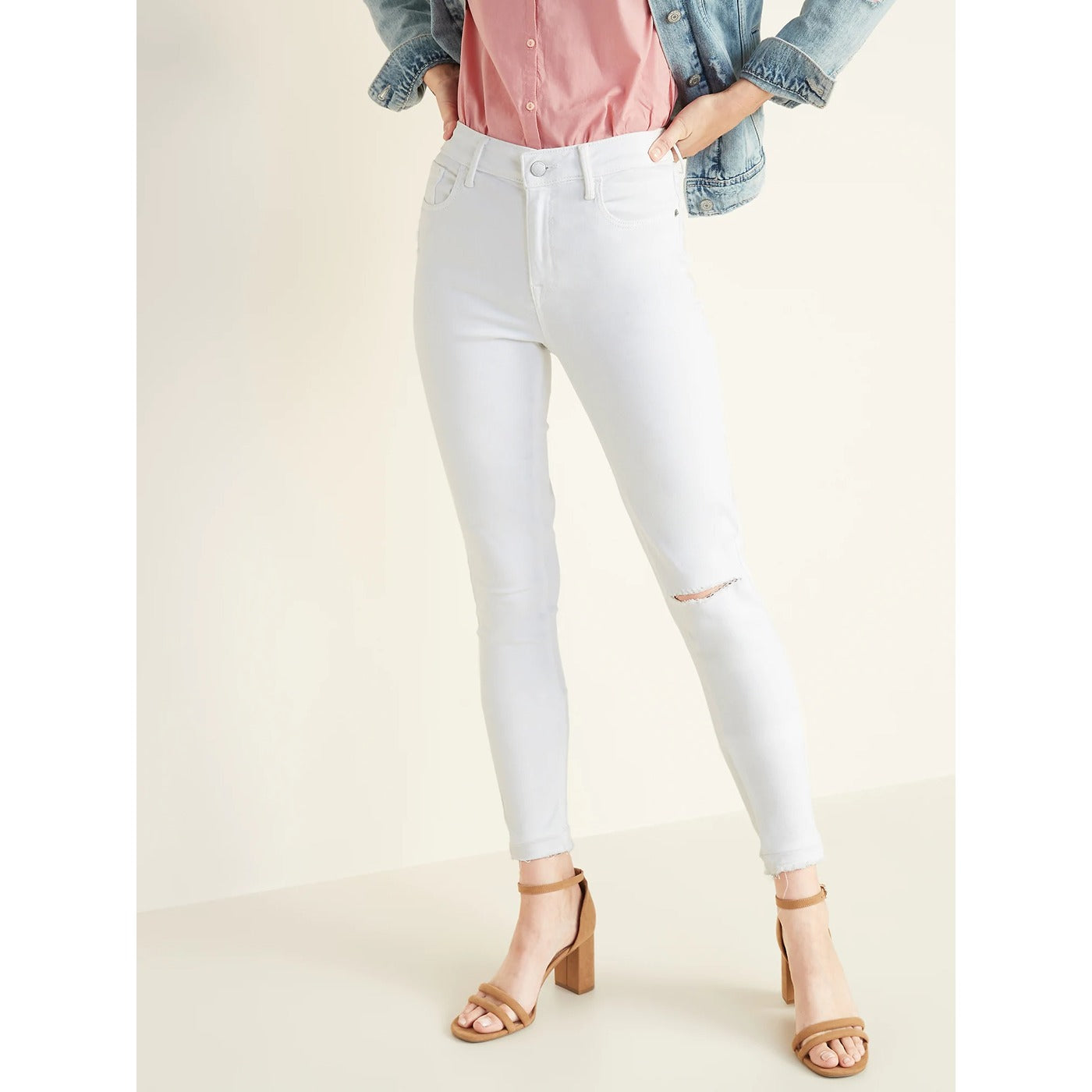 ON Mid Rise Skinny White Ripped Jeans | Montivo Pakistan