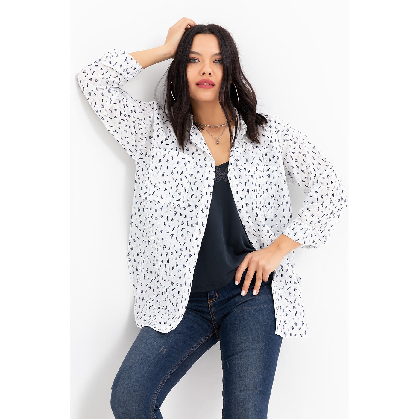 White Oversized Pocket Shirt | Montivo Pakistan