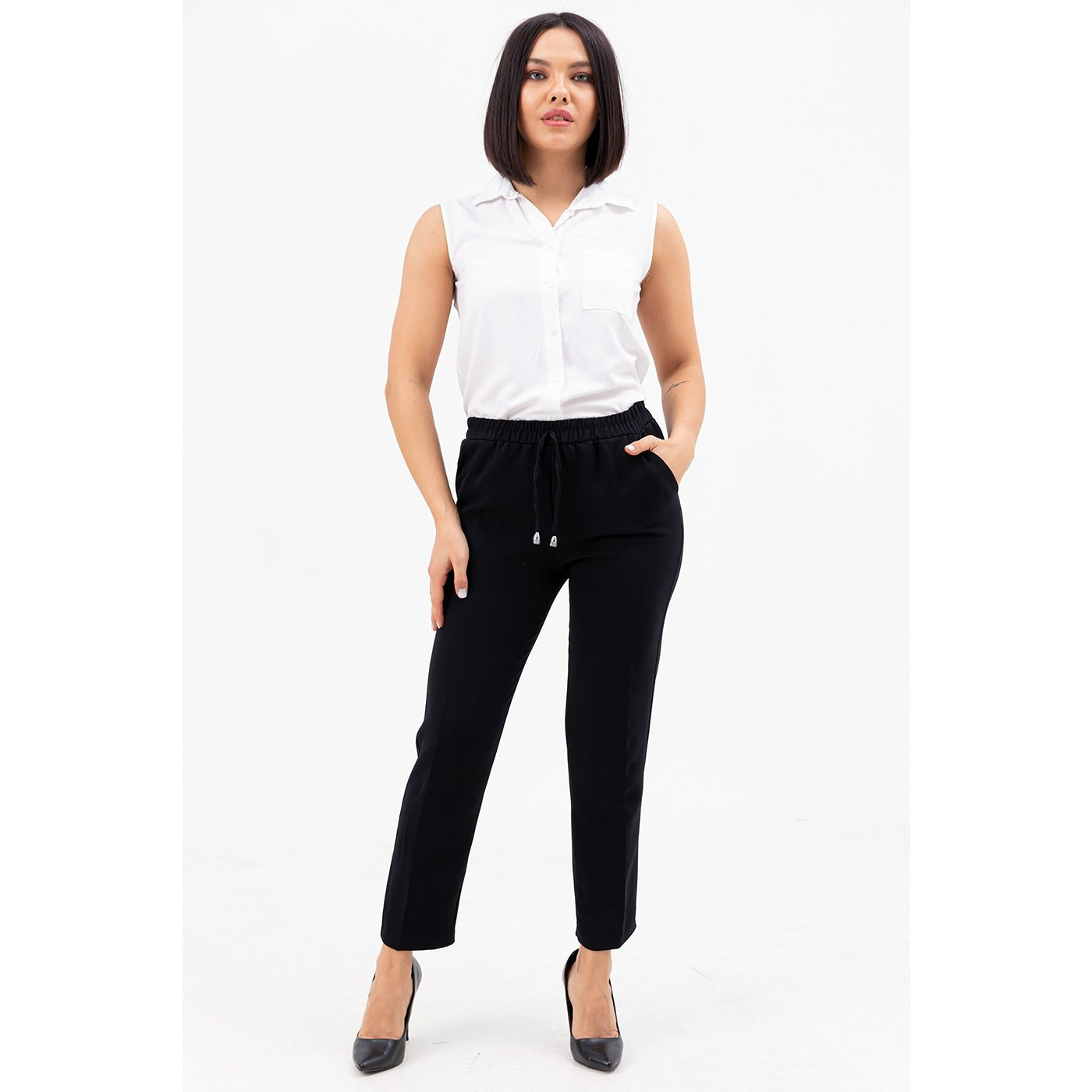 Black Belted Carrot Pants | Montivo Pakistan