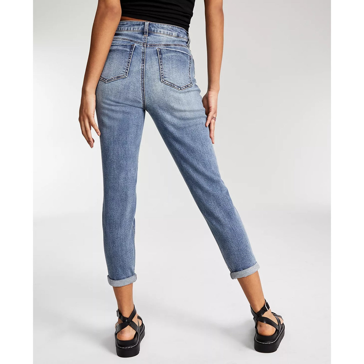 VS Destructed Cinched Waist Mom Jeans | Montivo Pakistan