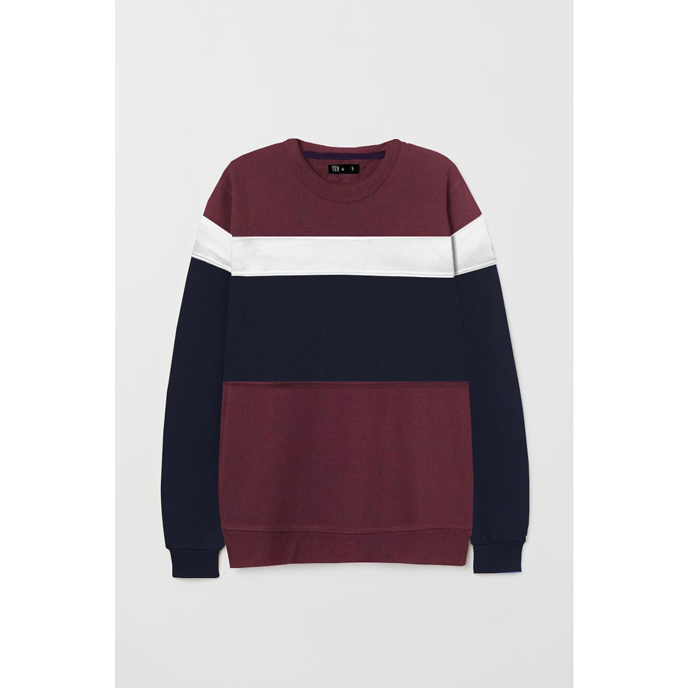 TX Colour Block Burgundy Sweatshirt | Montivo Pakistan