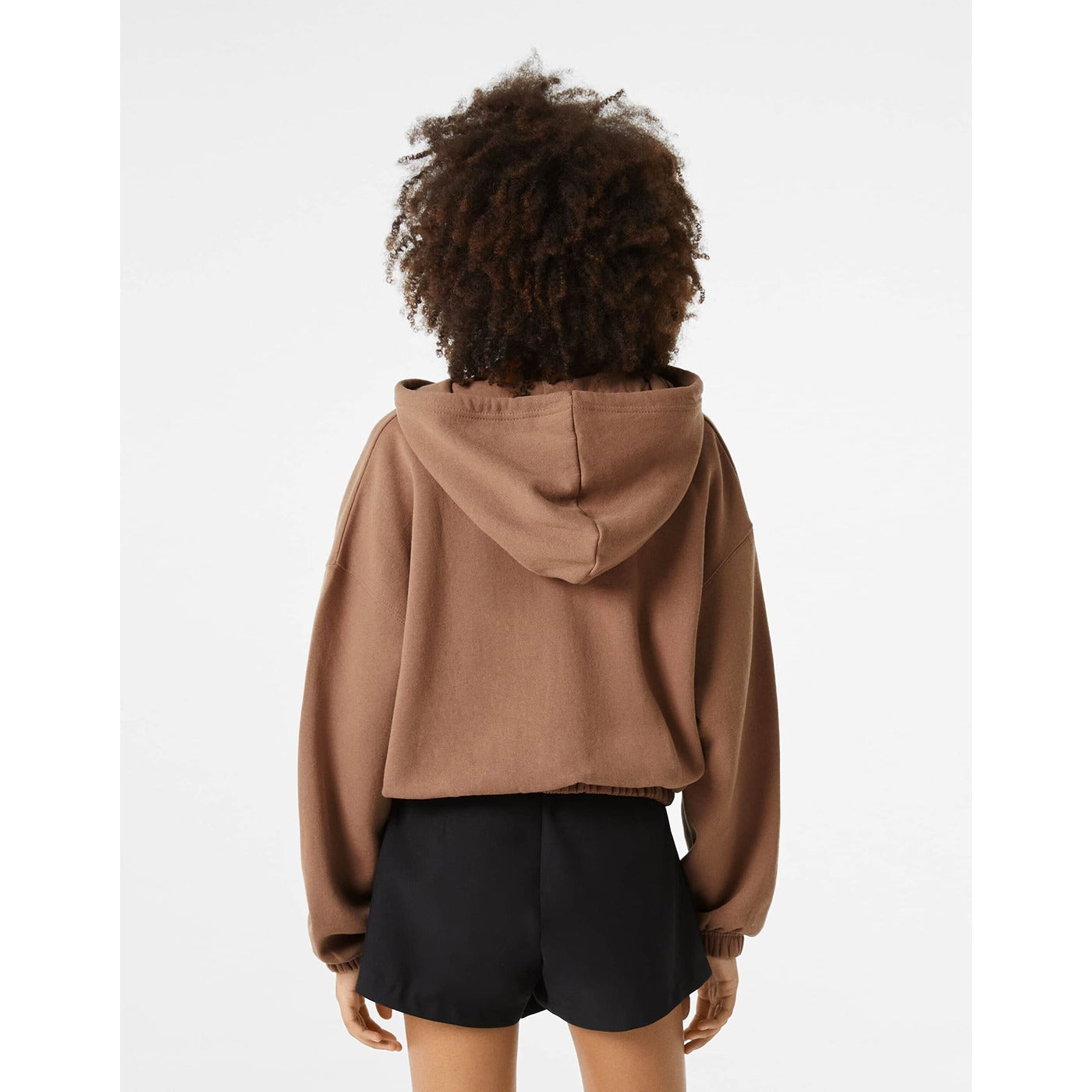 Bsk Brown Cropped Zip Up Hoodie | Montivo Pakistan