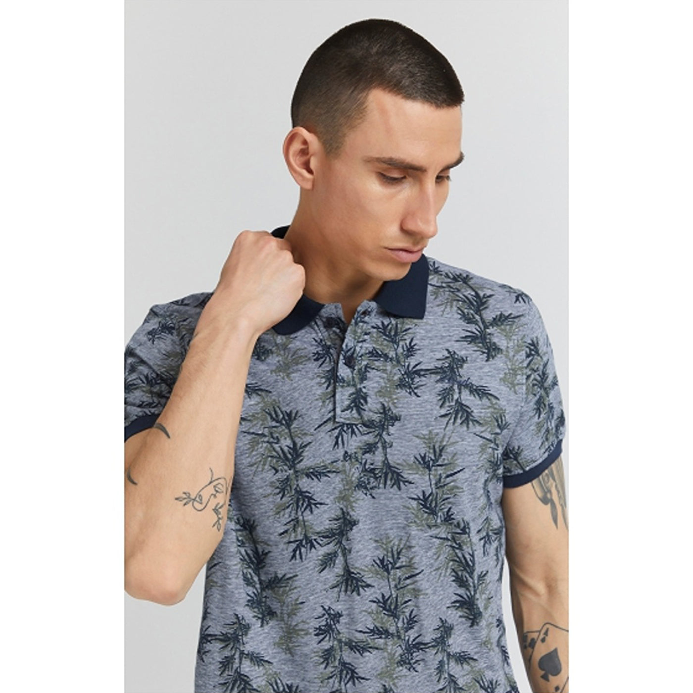 BLND Floral Blue Polo | Montivo Pakistan