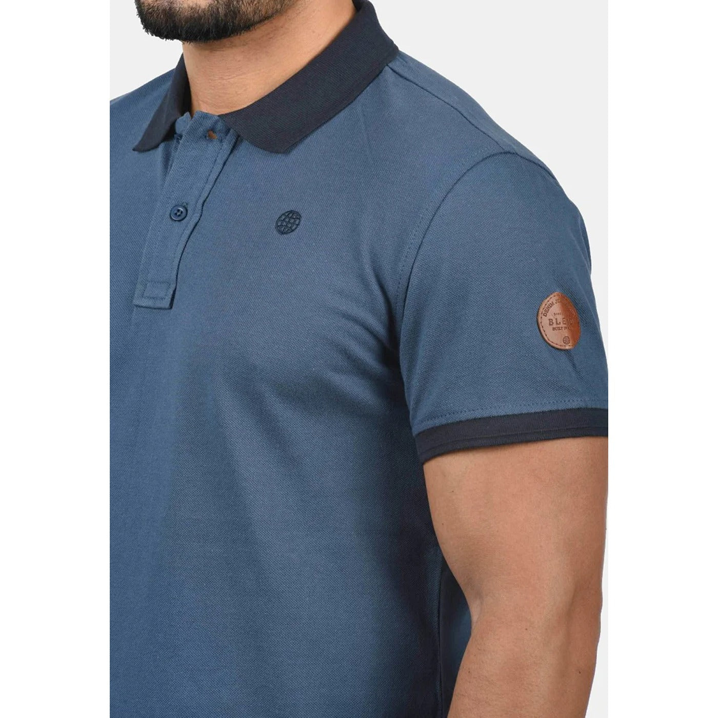 BLND Blue Ribbed Polo | Montivo Pakistan