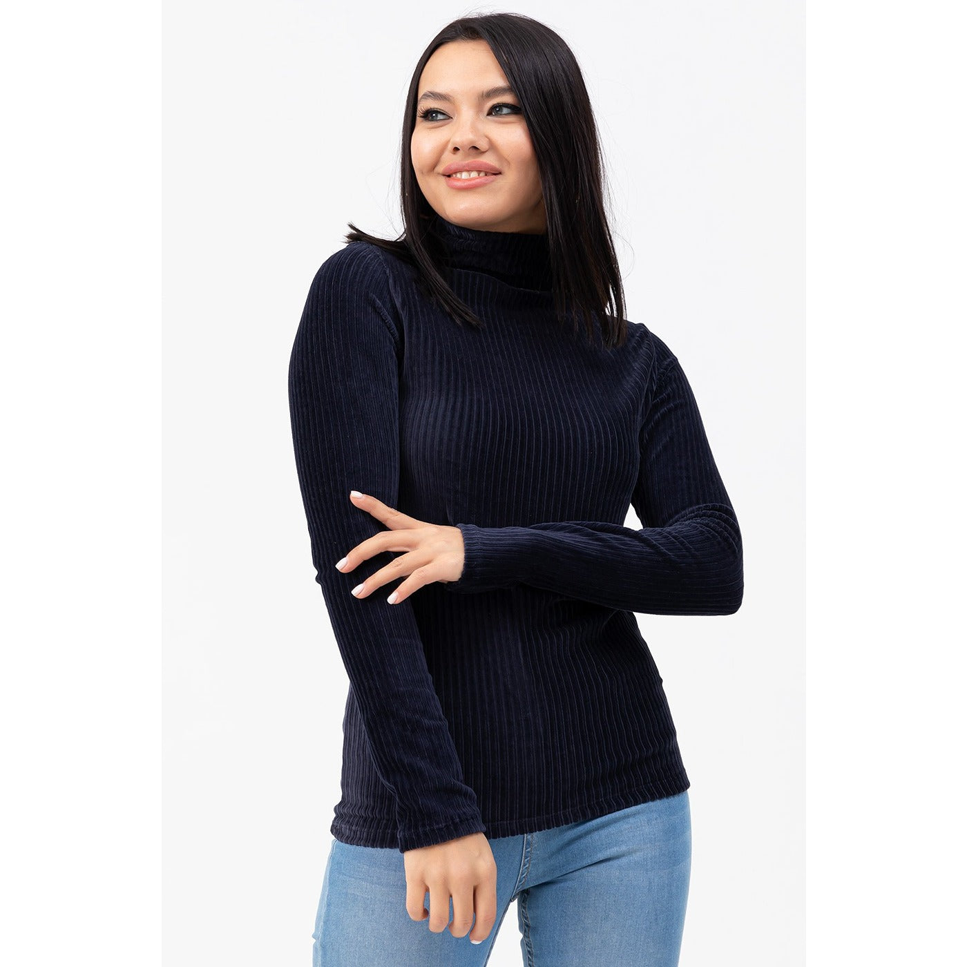 Navy Corduroy Blouse | Montivo Pakistan