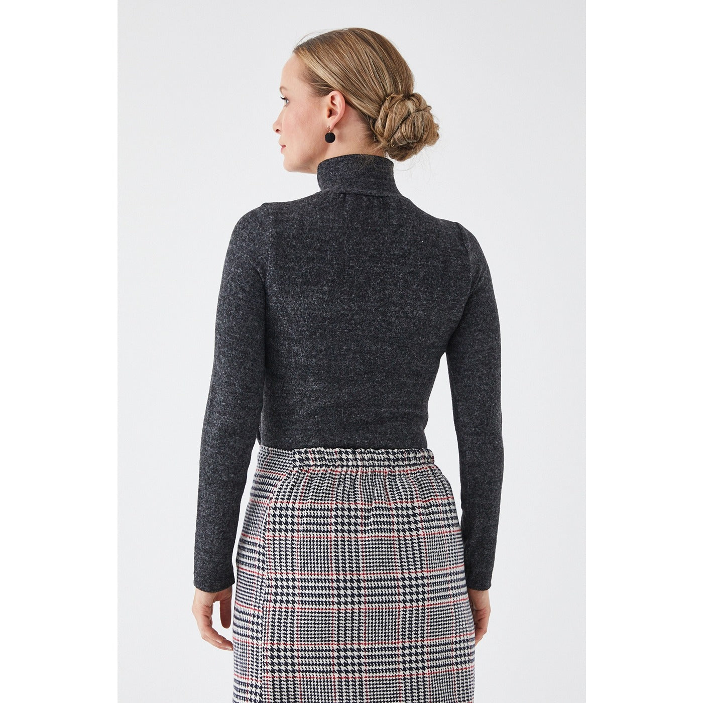 Charcoal Turtleneck Blouse | Montivo Pakistan