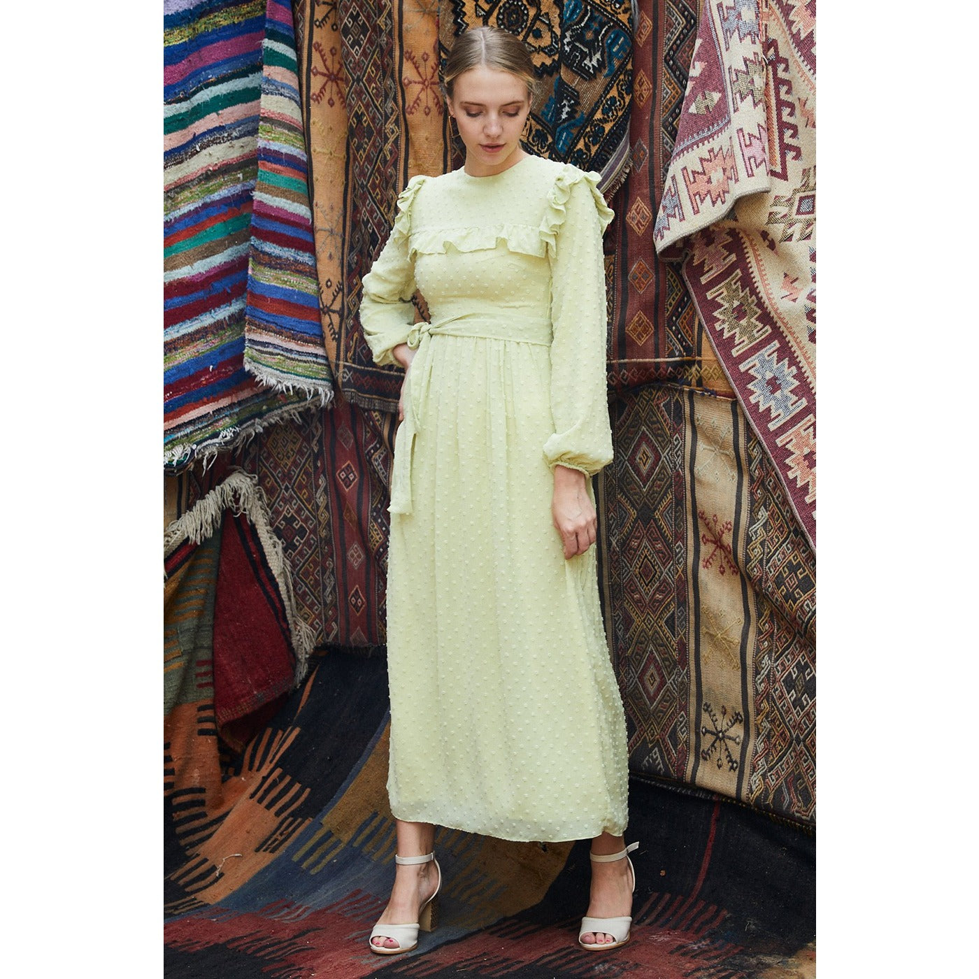 Light Green Frill Dress | Montivo Pakistan