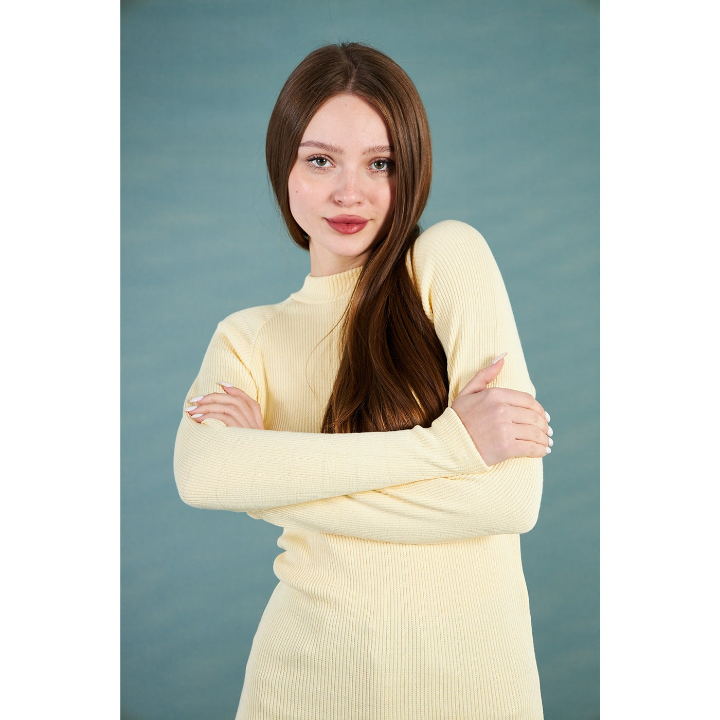 Lemon Ribbed Long Sweatshirt | Montivo Pakistan