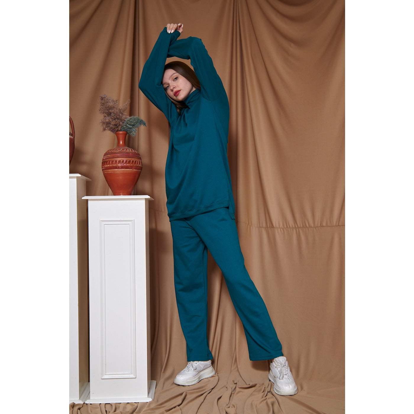 Teal Blue Oversized Co-Ord Set | Montivo Pakistan