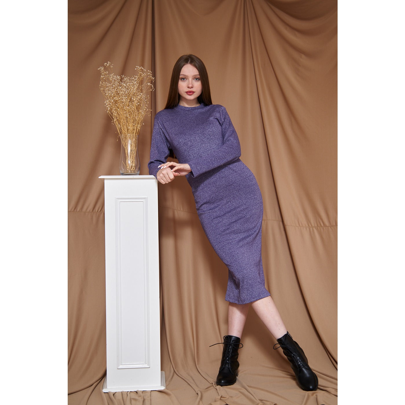 Violet Melange Long Dress | Montivo Pakistan