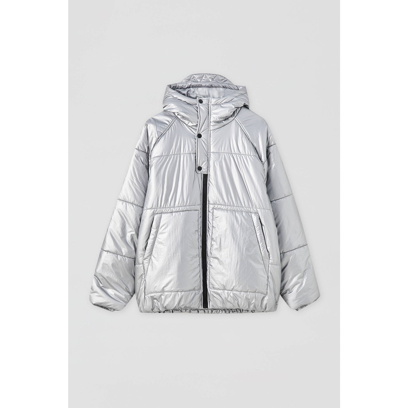 Silver Shinny Reflective Hooded Jacket | Montivo Pakistan