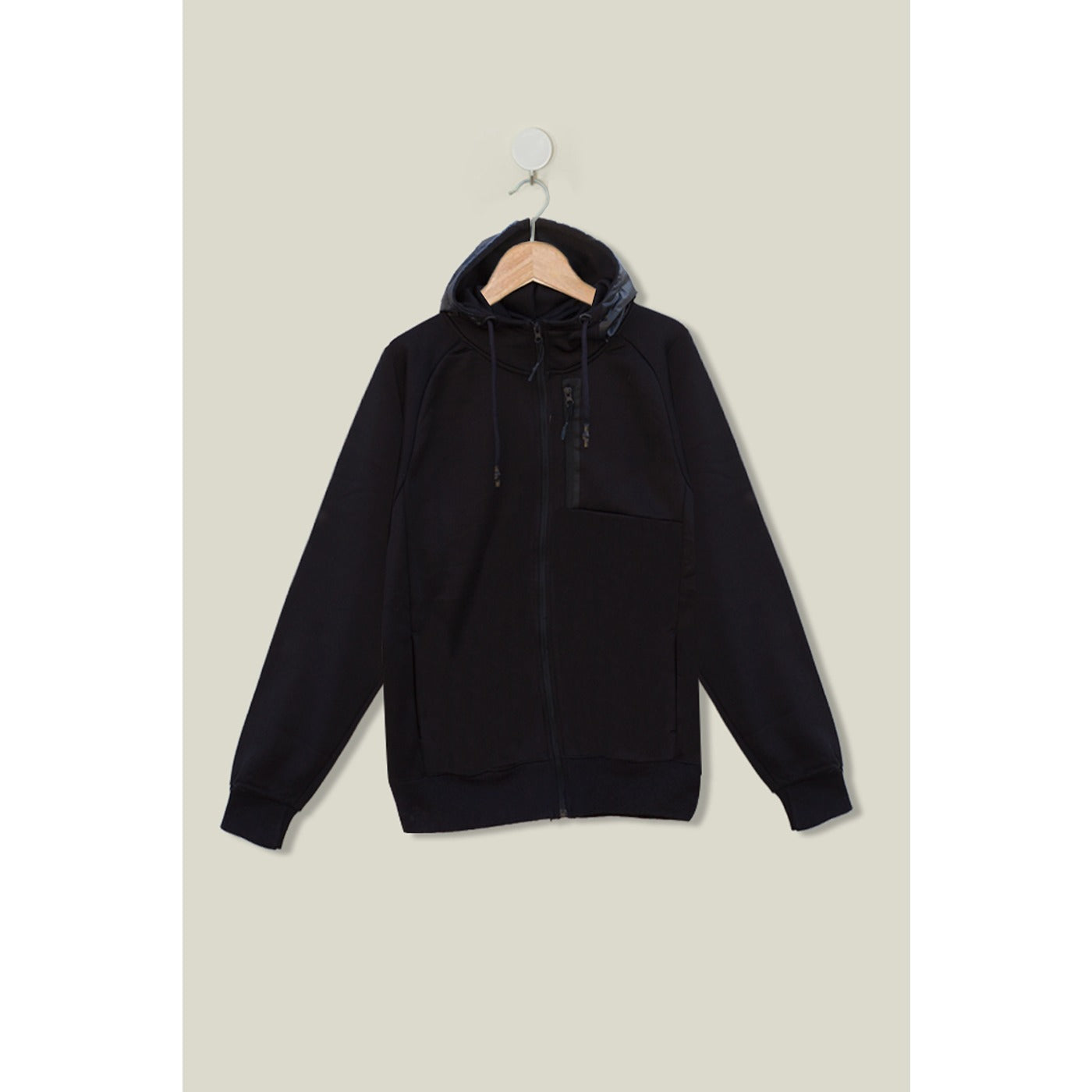 Black Hooded Sports Zipper | Montivo Pakistan