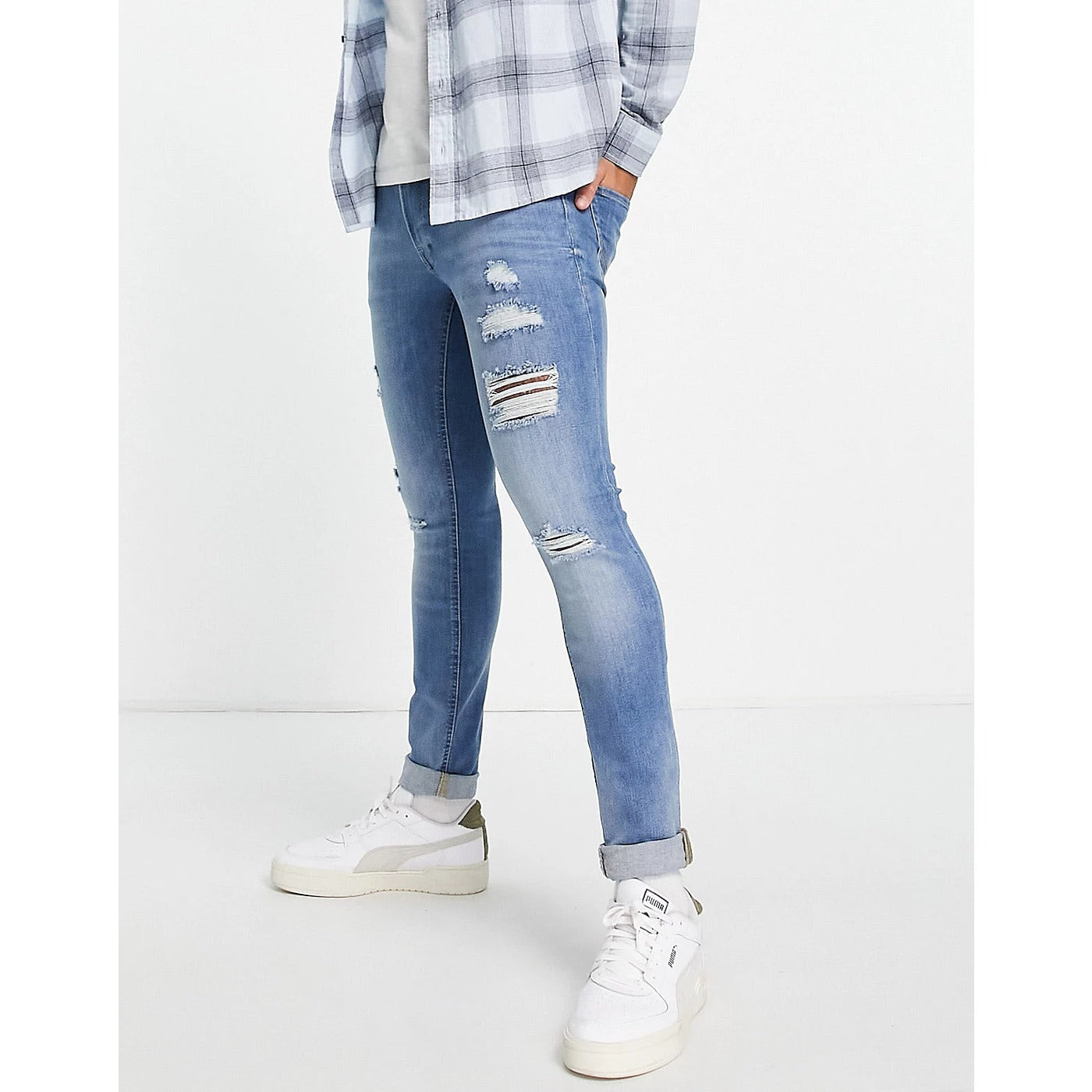 JJ Skinny Light Blue Ripped Jeans | Montivo Pakistan