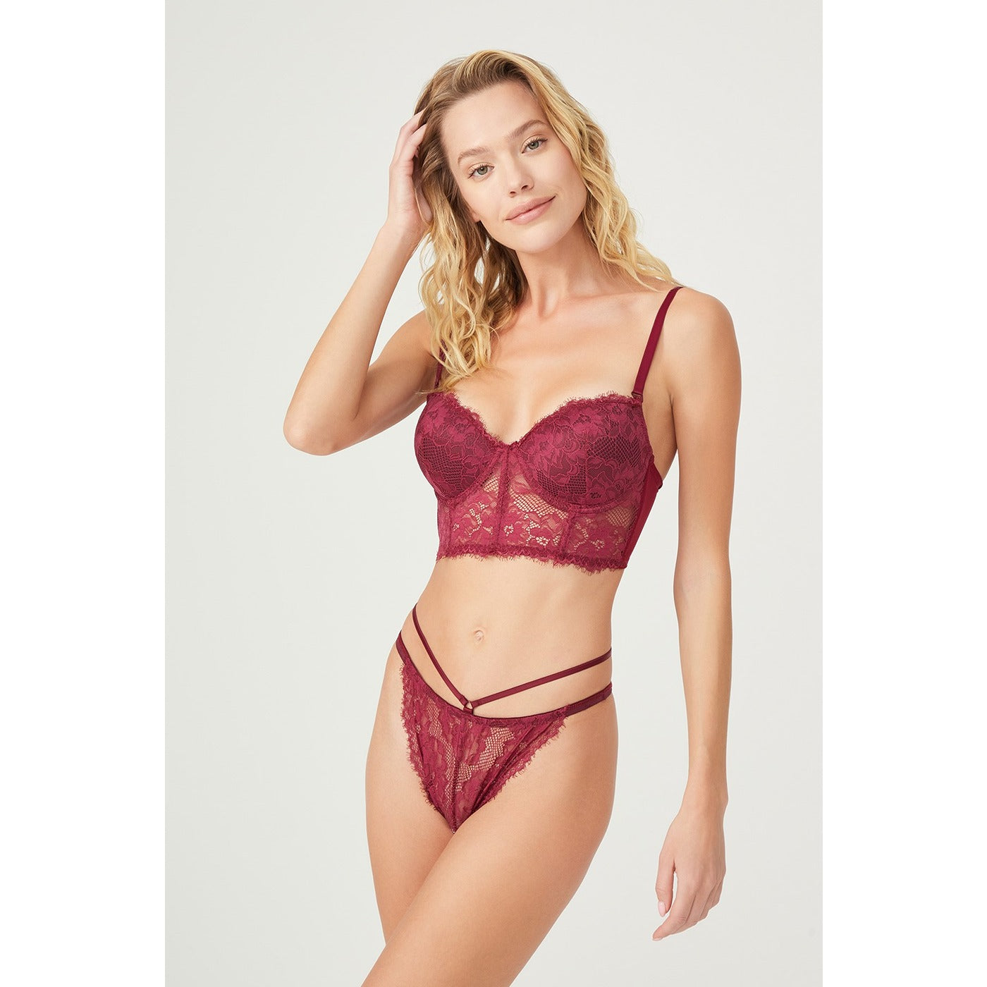 Claret Red Corset Lingerie Set | Montivo Pakistan