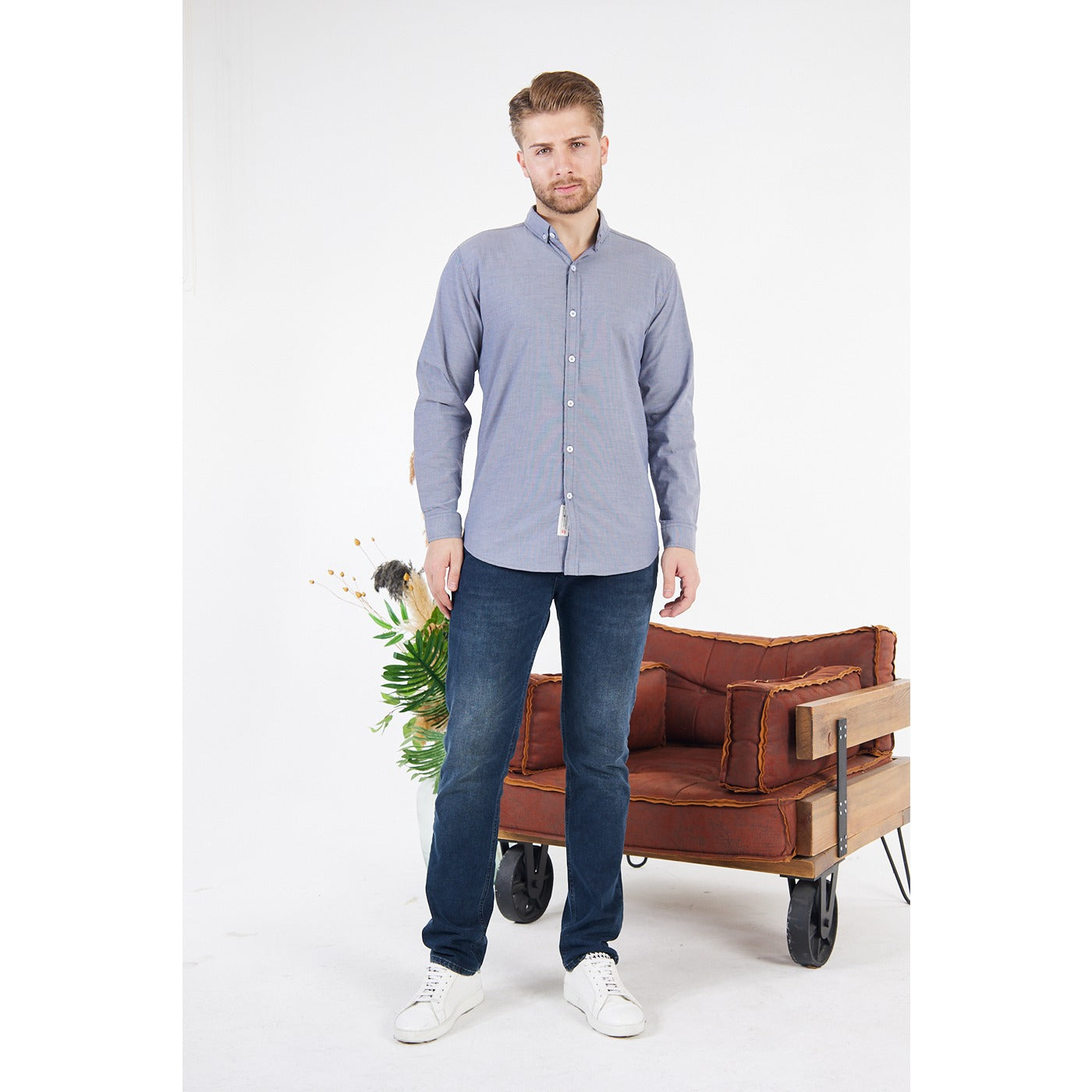 Grey Textured Button Down Shirt | Montivo Pakistan
