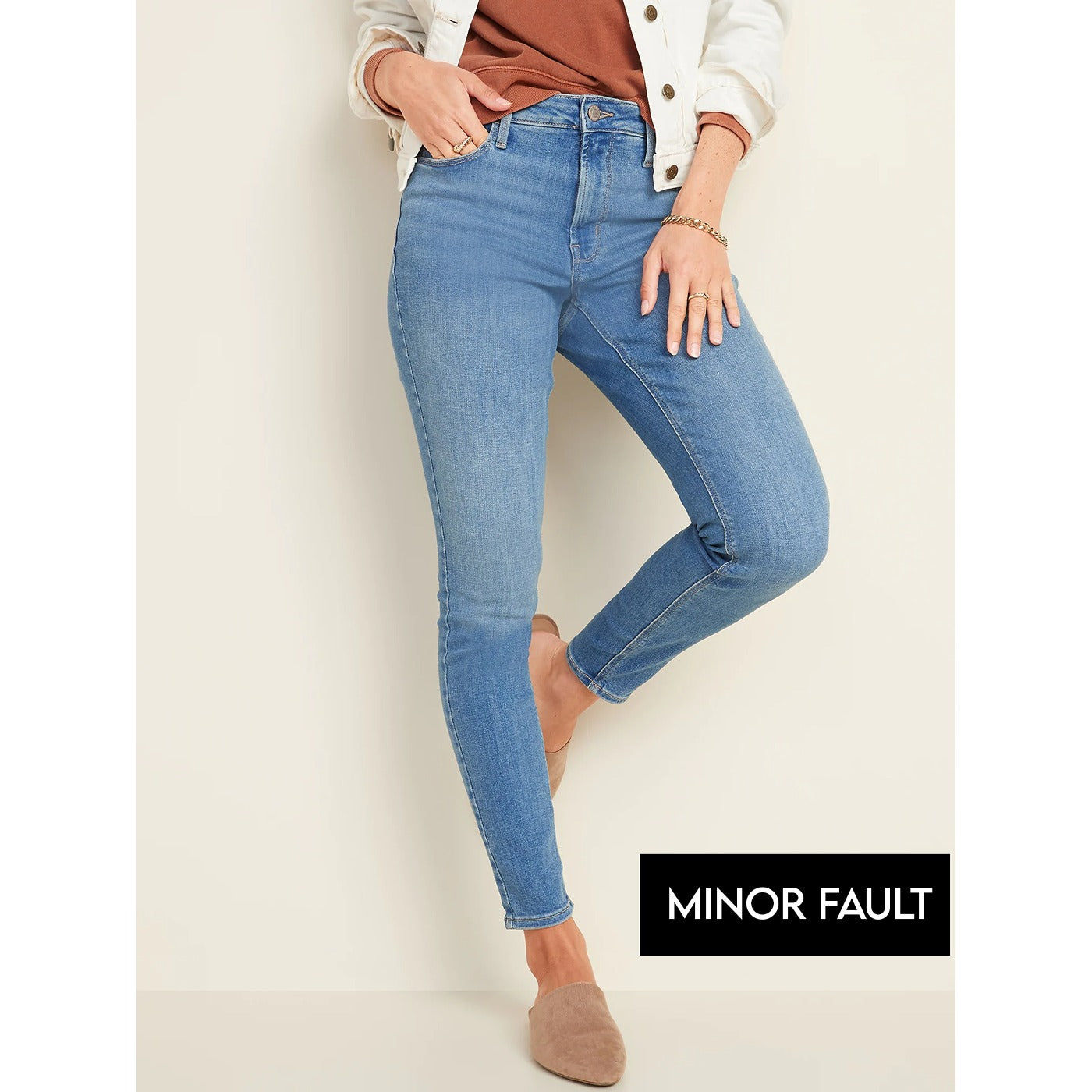 (Minor Fault) High Waist Skinny Jeans | Montivo Pakistan