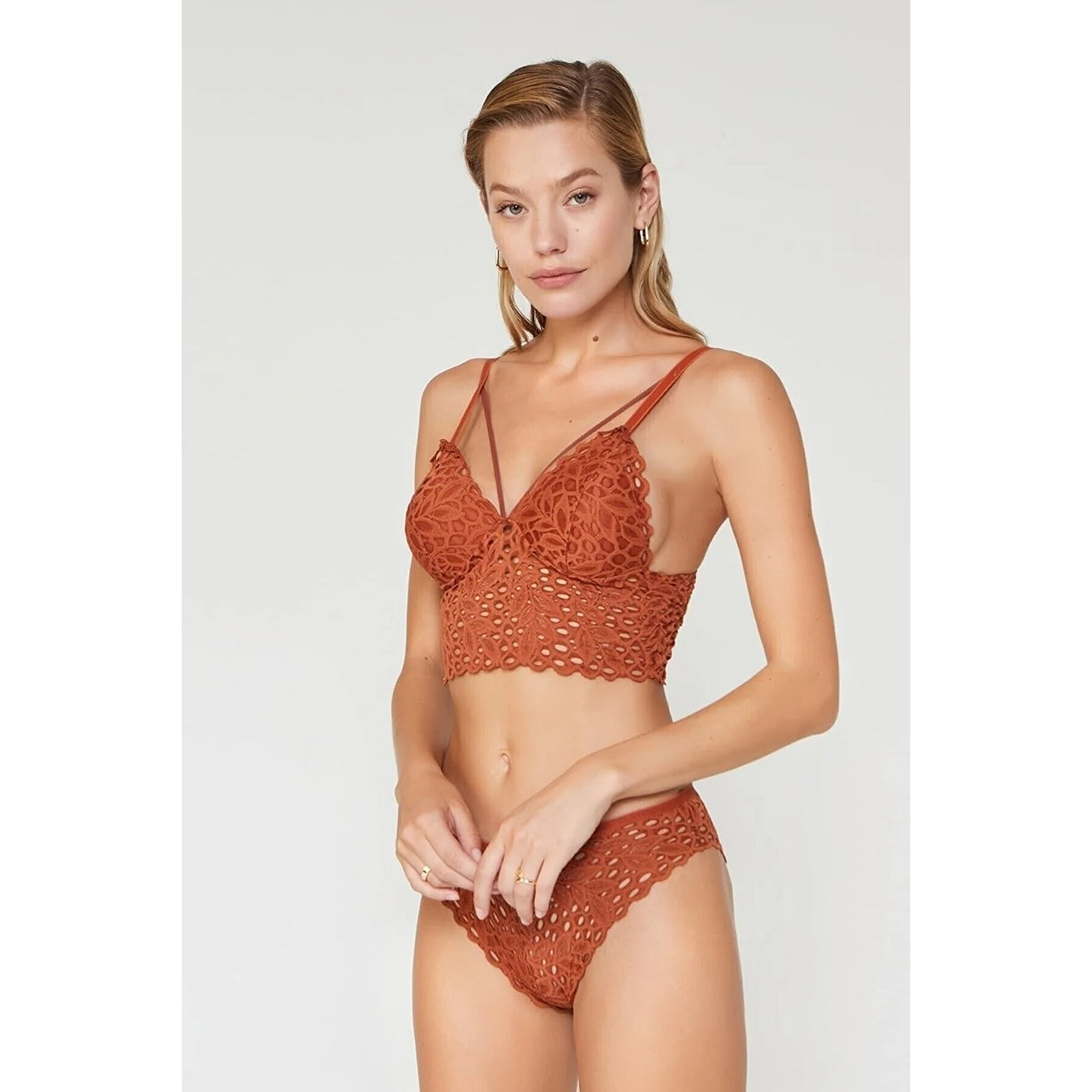 Lacy Rust Bralette Lingerie Set | Montivo Pakistan