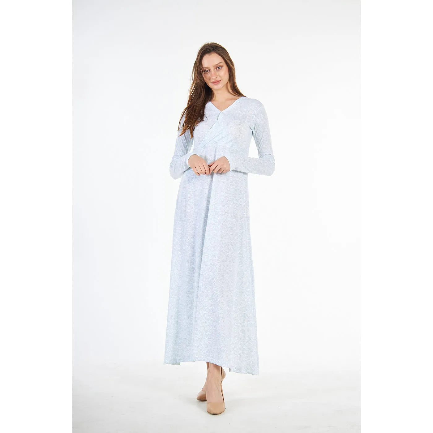 Paw Printed Double Breasted Long Dress | Montivo Pakistan