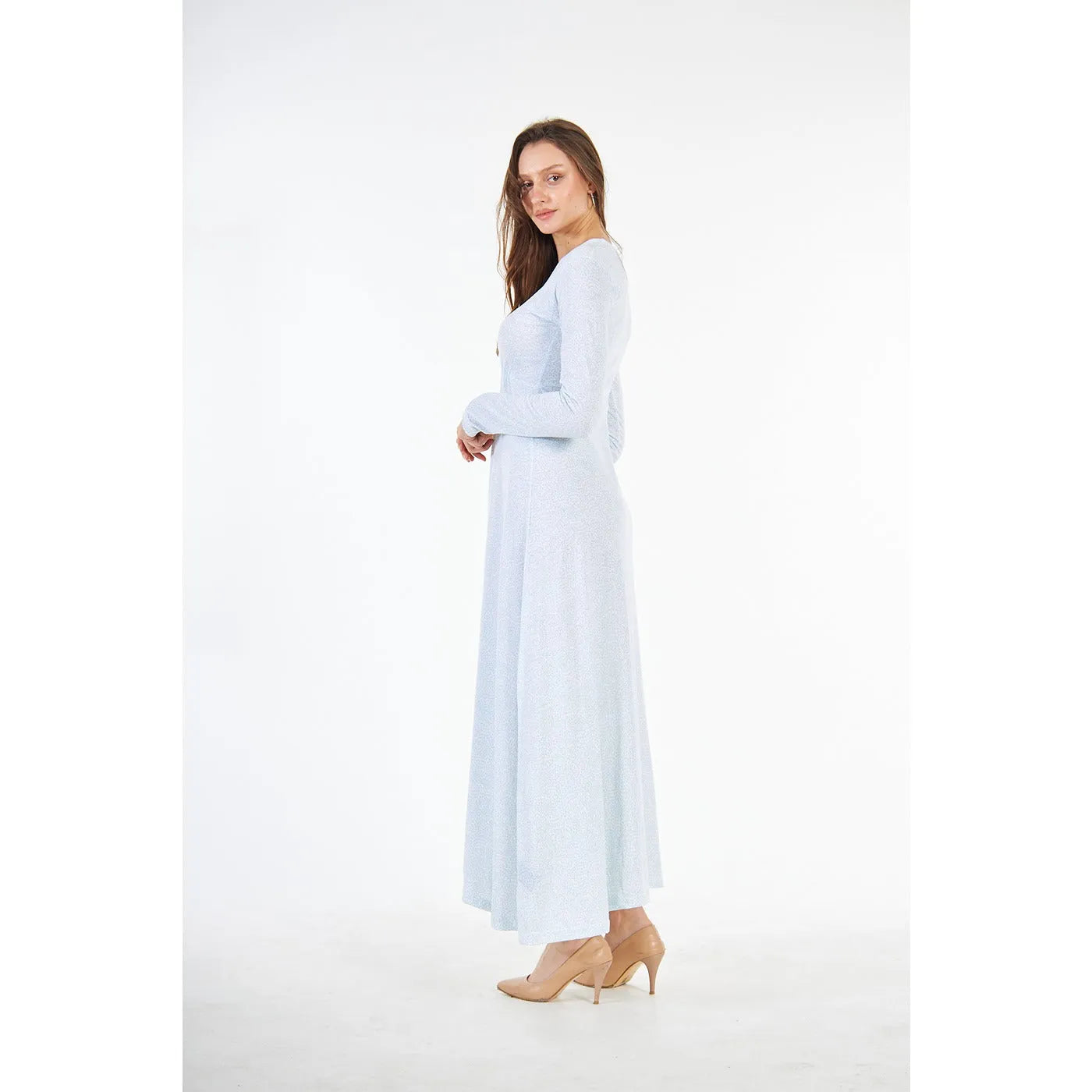 Paw Printed Double Breasted Long Dress | Montivo Pakistan