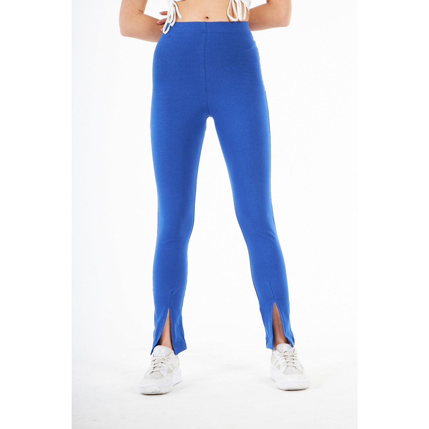 Royal Blue Split Hem Leggings | Montivo Pakistan