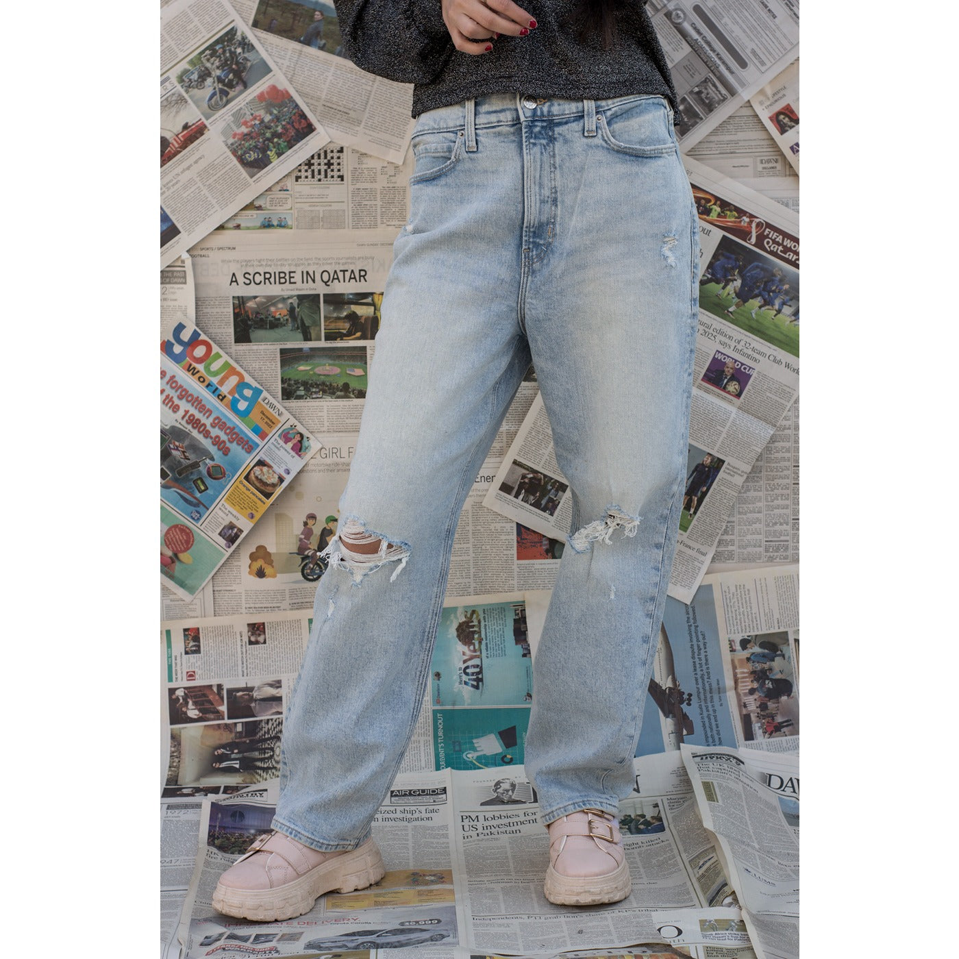 ON Ripped Straight Jeans | Montivo Pakistan