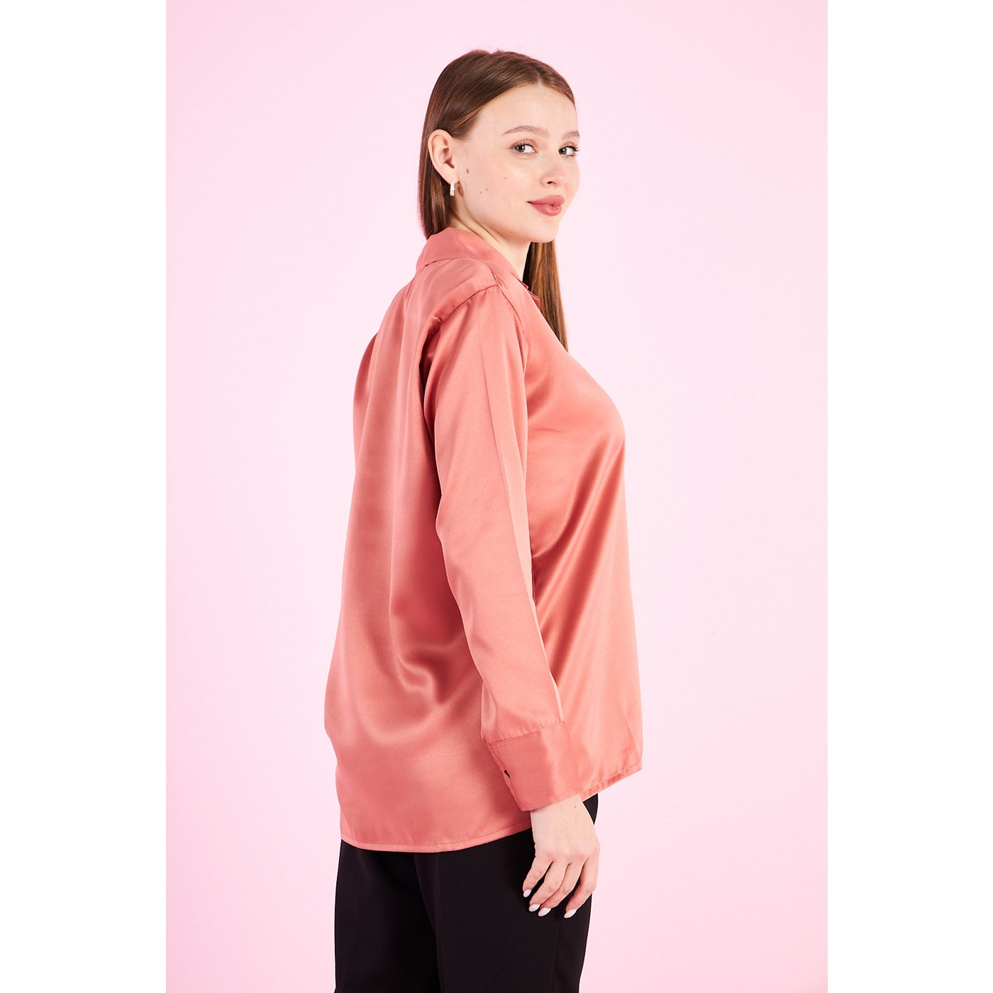 Pink Cuban Collar Satin Shirt | Montivo Pakistan