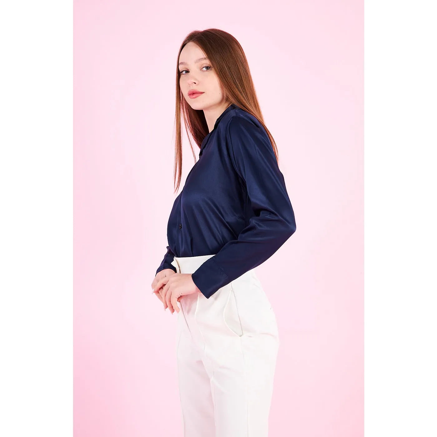 Blue Cuban Collar Satin Shirt | Montivo Pakistan