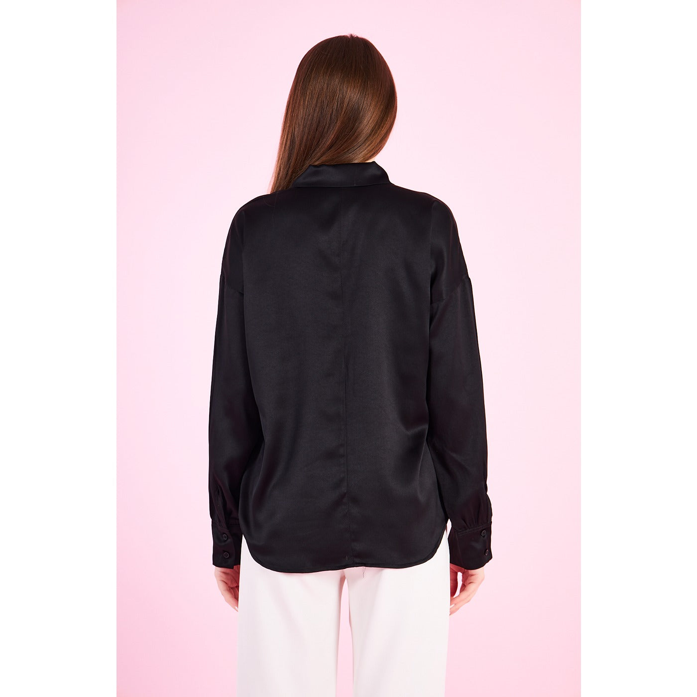 Black Knotted Collar Satin Top | Montivo Pakistan