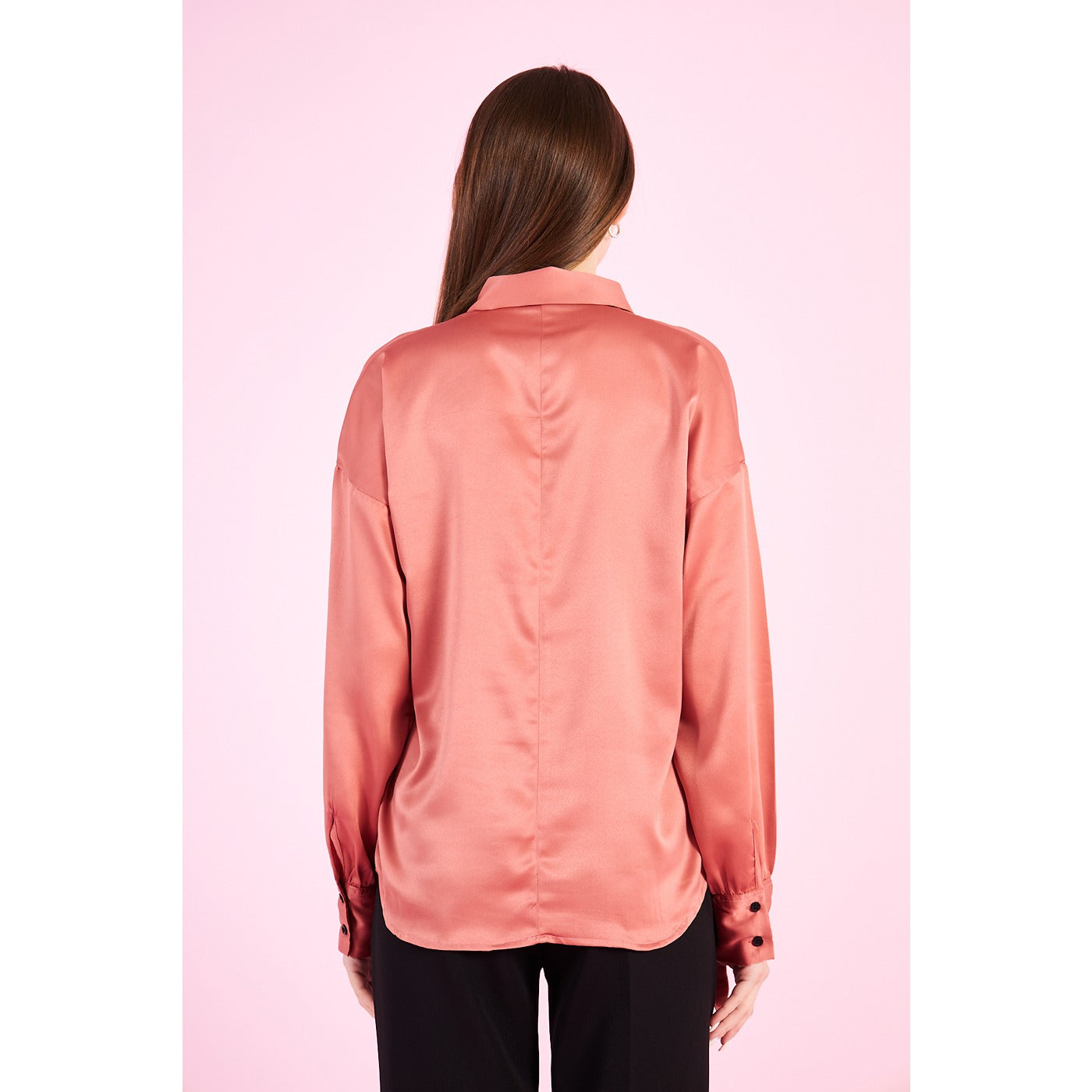 Pink Knotted Collar Satin Top | Montivo Pakistan