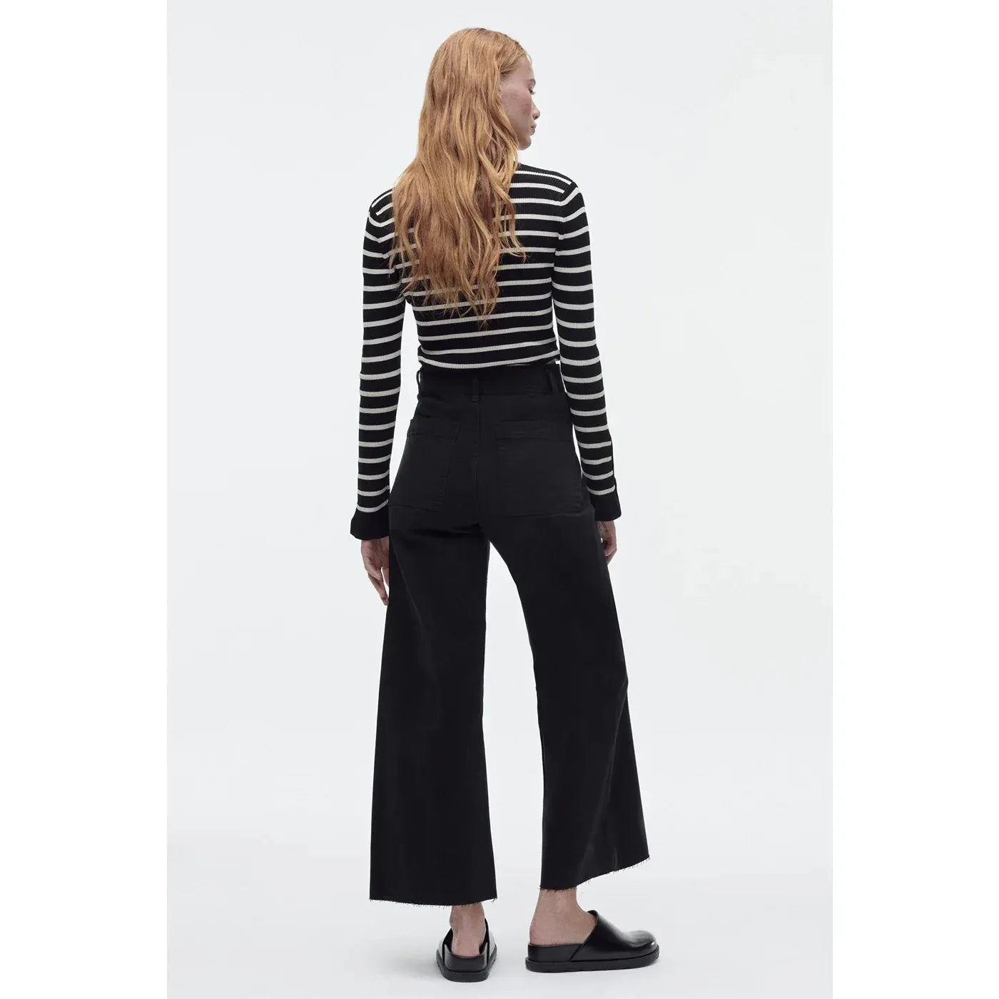 Black High Rise Wide Leg Jeans | Montivo Pakistan