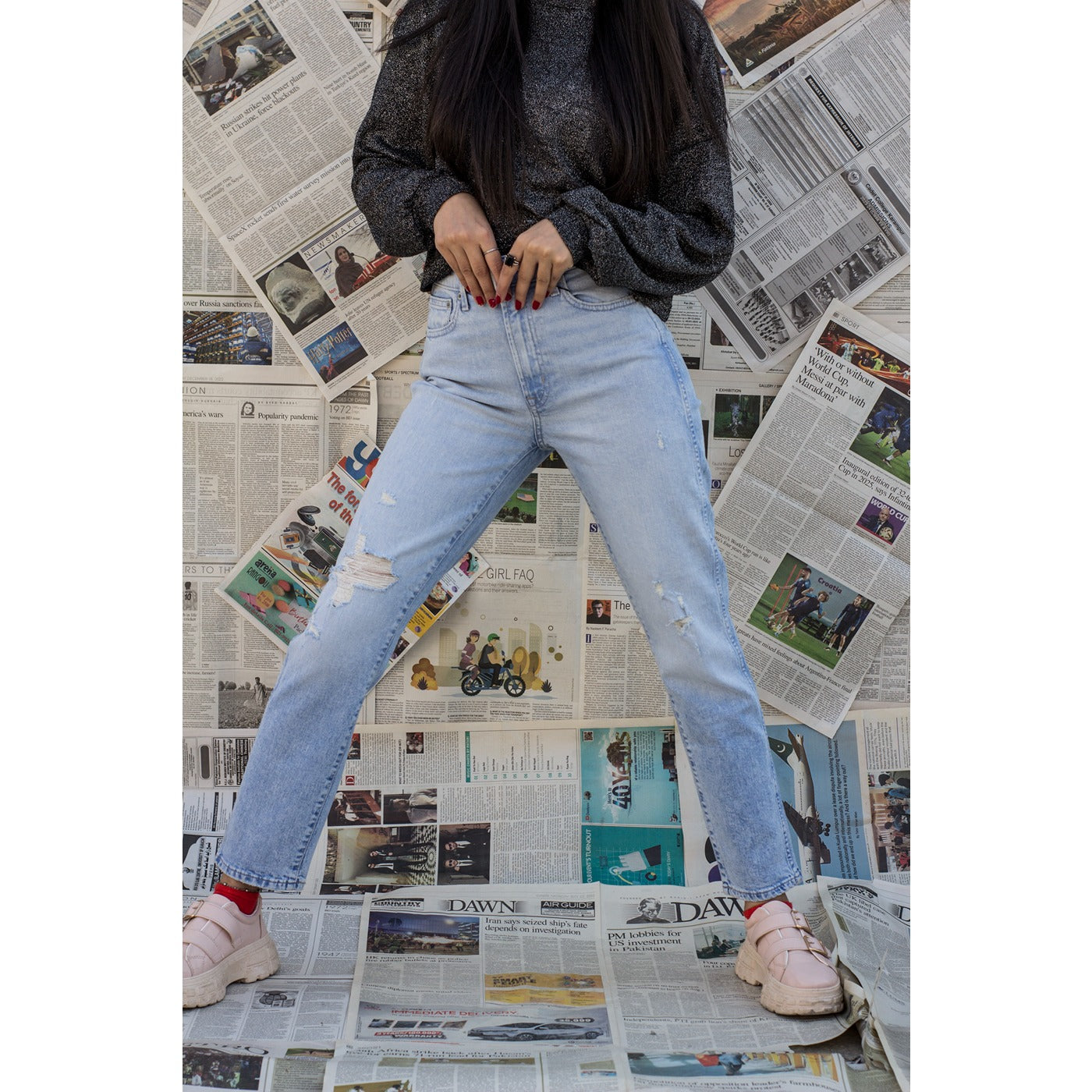 GP Blue High Rise Cigratte Jeans | Montivo Pakistan