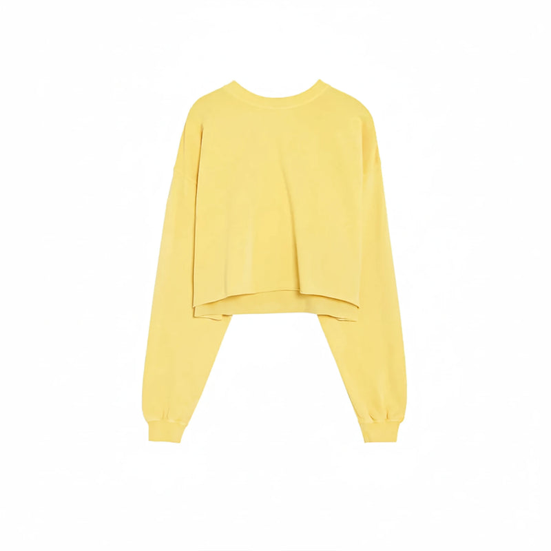 PB Washed effect Yellow Cropped Sweatshirt | Montivo Pakistan
