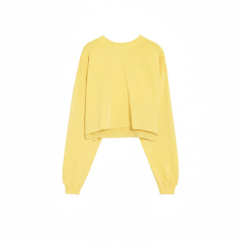 PB Washed effect Yellow Cropped Sweatshirt | Montivo Pakistan