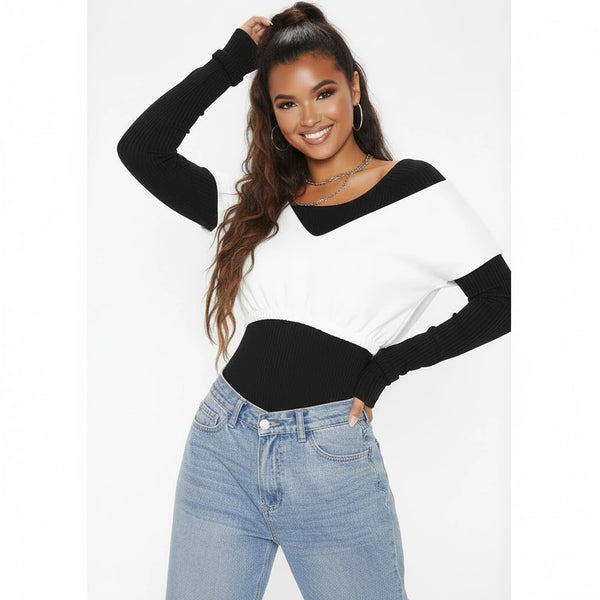 PTL White Crop Off Shoulder Sweatshirt