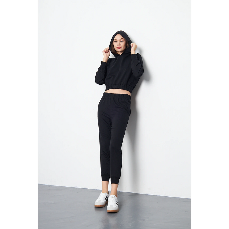 Black Cropped Co-Ord Set | Montivo Pakistan