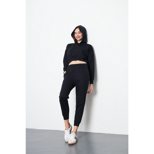 Black Cropped Co-Ord Set | Montivo Pakistan