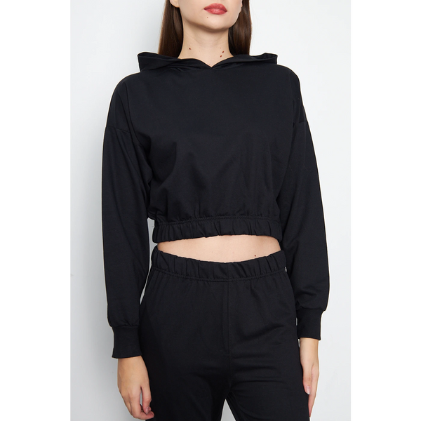 Black Cropped Co-Ord Set | Montivo Pakistan