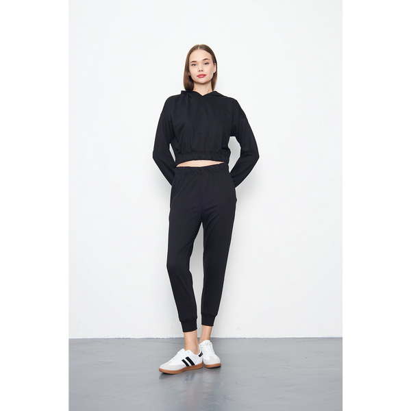 Black Cropped Co-Ord Set | Montivo Pakistan