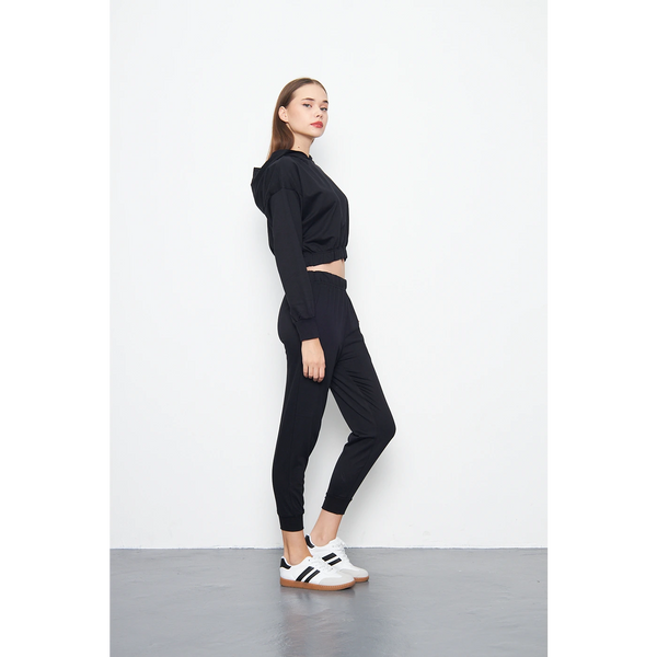 Black Cropped Co-Ord Set | Montivo Pakistan