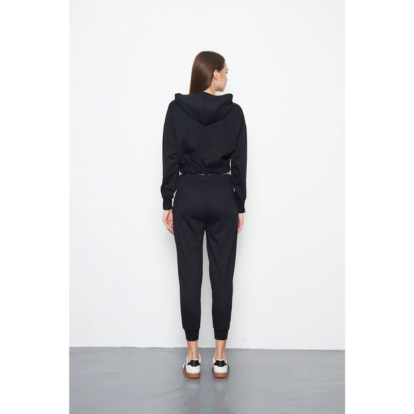 Black Cropped Co-Ord Set | Montivo Pakistan
