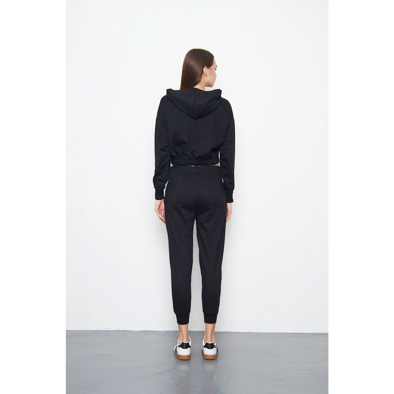 Black Cropped Co-Ord Set | Montivo Pakistan