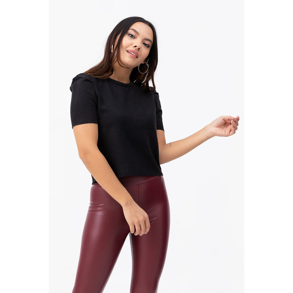 Black Padded Sleeves Top | Montivo Pakistan