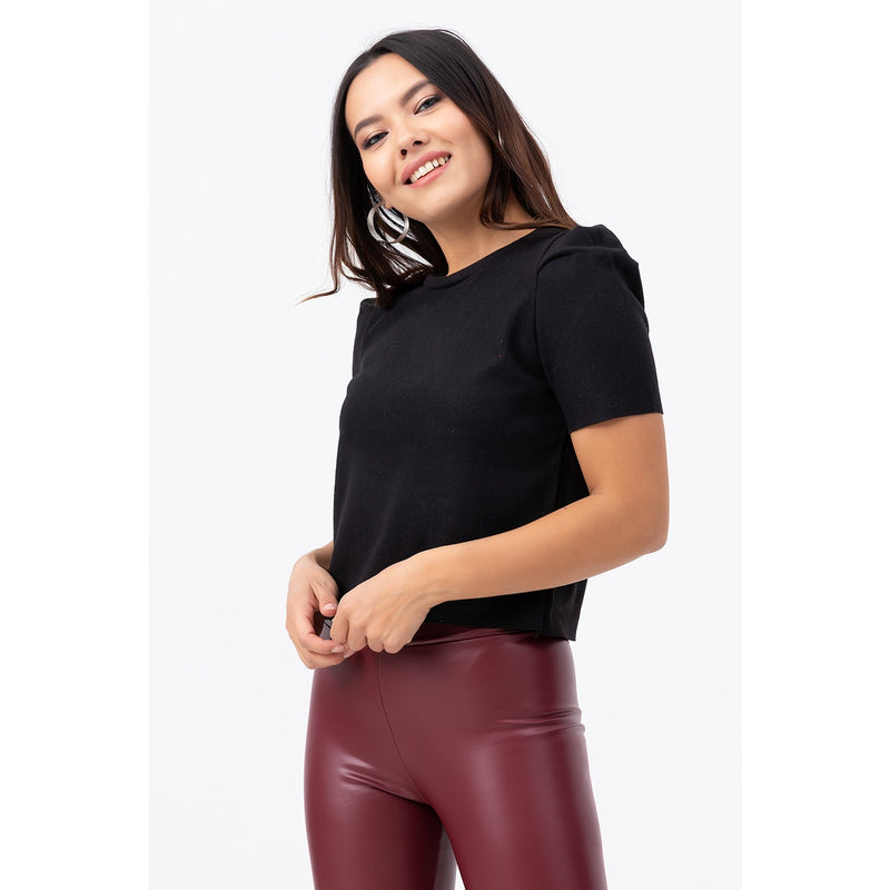 Black Padded Sleeves Top | Montivo Pakistan