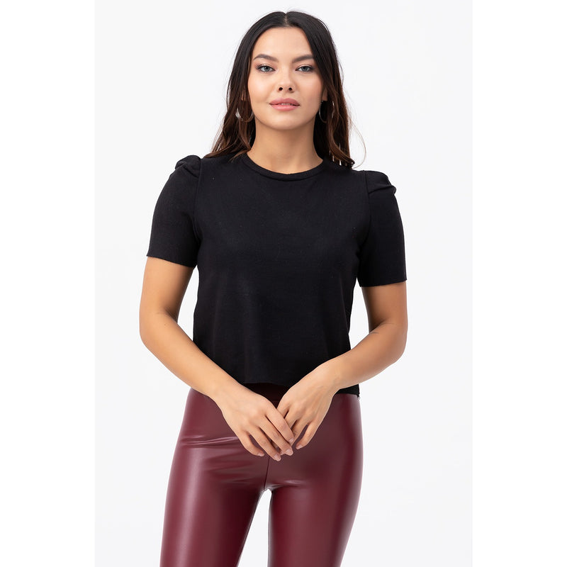 Black Padded Sleeves Top | Montivo Pakistan