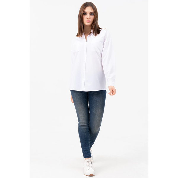 White Oversized Pocket Shirt | Montivo Pakistan