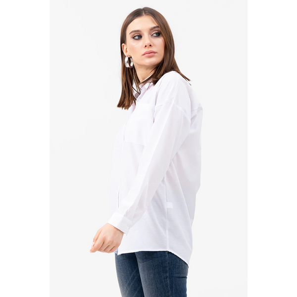 White Oversized Pocket Shirt | Montivo Pakistan